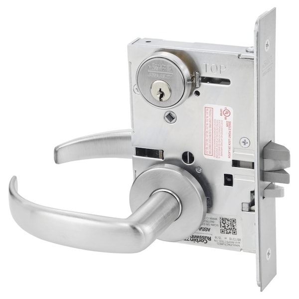Storeroom or Closet Mortise Lock, PS Lever, A Rose, Satin Chrome